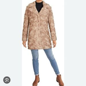 XL KENNETH COLE NEW YORK PINK FAUX FUR JACKET
